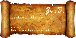 Zsubori Dóra névjegykártya